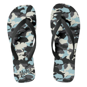 Aloha print slippers - flip flops