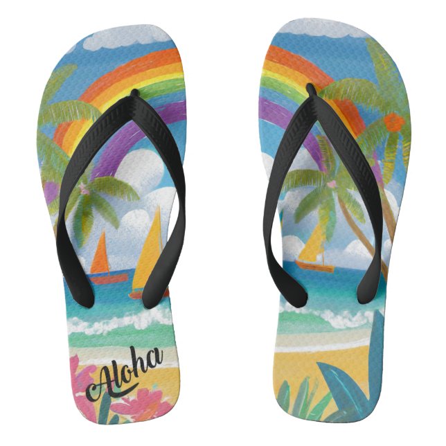 Aloha print slippers - flip flops (Footbed)