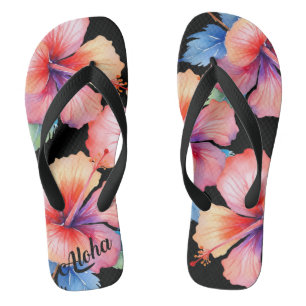 Aloha print slippers - flip flops