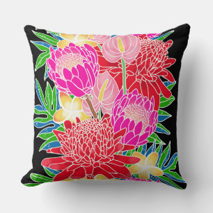 Aloha print Tropical throw pillow