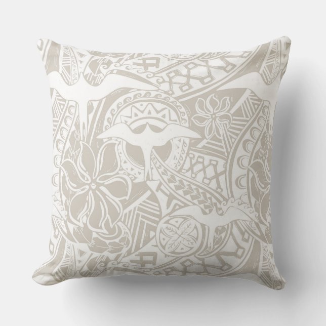 Aloha print Tropical throw pillow (Front)