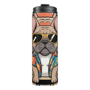 Aloha Pup Cool French Bulldog Beach Vibes Thermal Tumbler