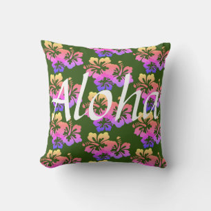 Aloha Rainbow Hibiscus Cushion
