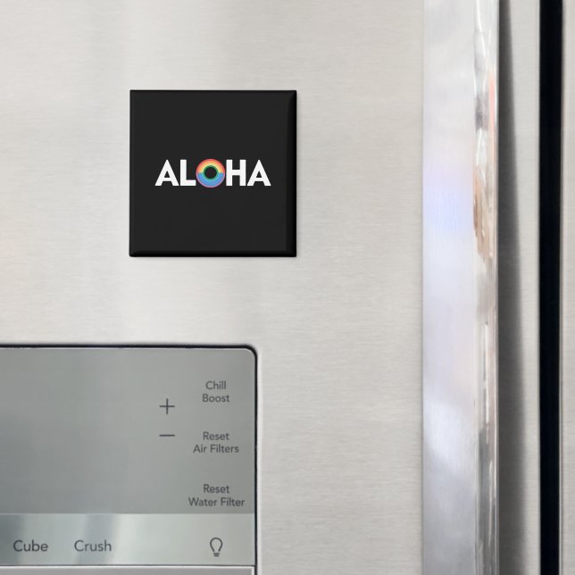 Aloha Rainbow Island Hawaii Pride LGBTQ Magnet (In Situ (Fridge))