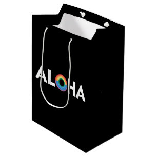 Aloha Rainbow Island Hawaii Pride LGBTQ Medium Gift Bag