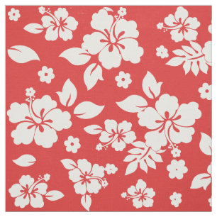 Aloha Red Classic Hawaiian Print Background Colour Fabric