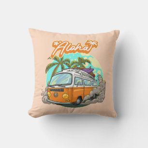 Aloha Retro Surf Van Cushion