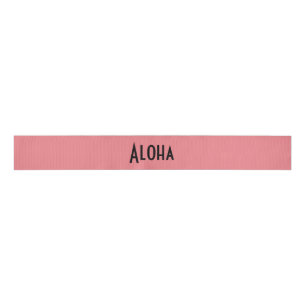 aloha salmon print word grosgrain ribbon