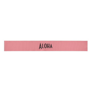 aloha salmon print word grosgrain ribbon