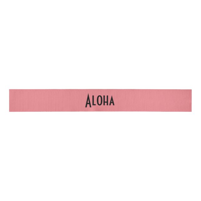 aloha salmon print word grosgrain ribbon (Front)
