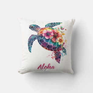 Aloha Sea Turtle Pillow – Tropical Coastal Decor