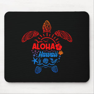 Aloha sea turtle tropical hawaii summer beach mouse mat