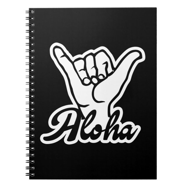 Aloha Shaka Hand, Hang Loose sign Notebook (Front)