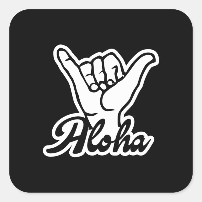 Aloha Shaka Hand, Hang Loose sign Square Sticker (Front)