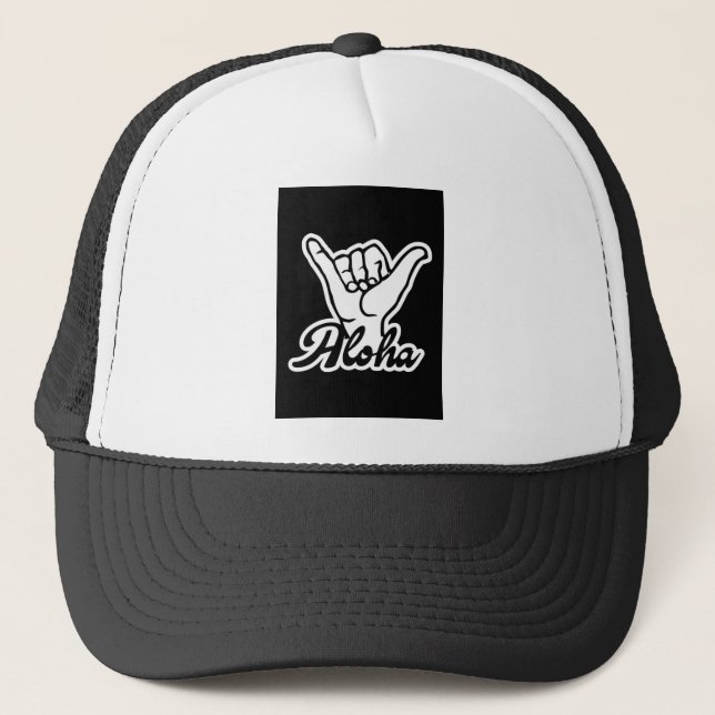 Aloha Shaka Hand, Hang Loose sign Trucker Hat (Front)