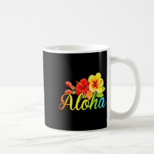 Aloha shirt hawaiian flower hawaii vacation women coffee mug
