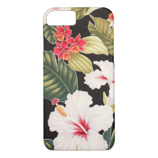 Aloha Shirt Hibiscus Black iPhone 8/7 Case