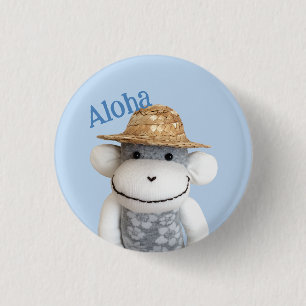 Aloha Sock Monkey(Boy) 3 Cm Round Badge