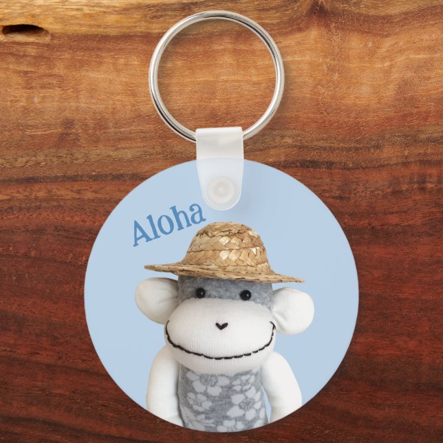 Aloha Sock Monkey(Boy) Key Ring (Front)