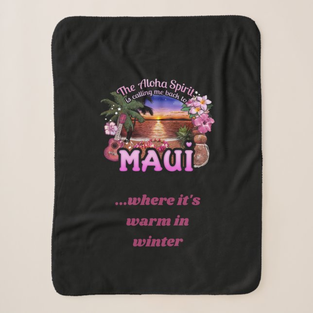 Aloha Spirit Calling (customisable) Sherpa Blanket (Front)