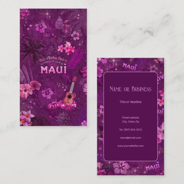 Aloha Spirit calling Maui  Business Card (Front/Back)