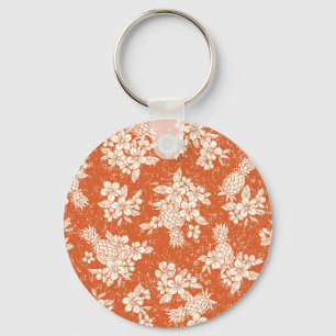 Aloha Spirit: Hibiscus-Pineapple Harmony. Key Ring
