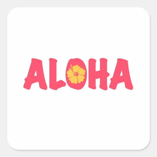 Aloha Square Sticker (Front)