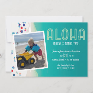 Aloha Summer Beach Birthday Party Invitation