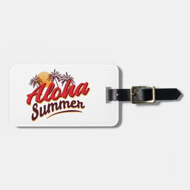 Aloha Summer Luggage Tag (Front Horizontal)