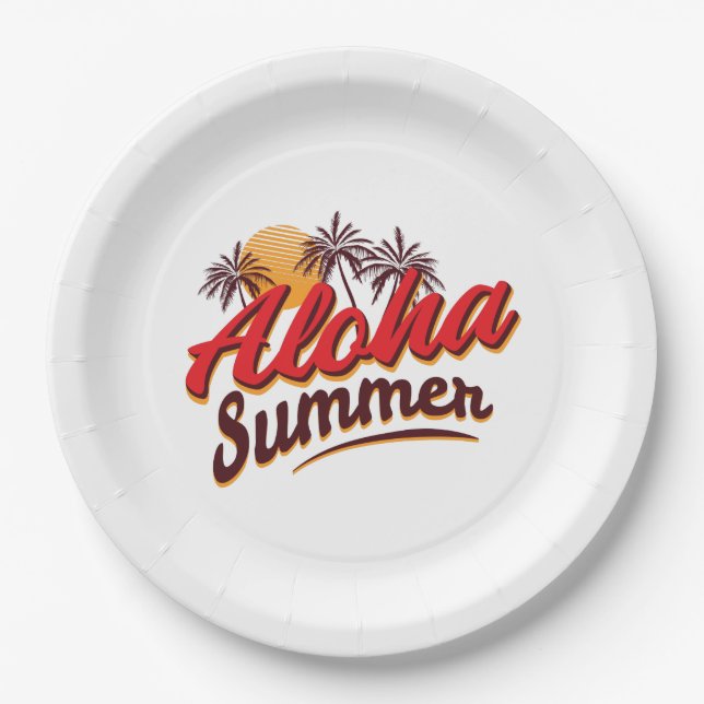 Aloha Summer Paper Plate (Front)