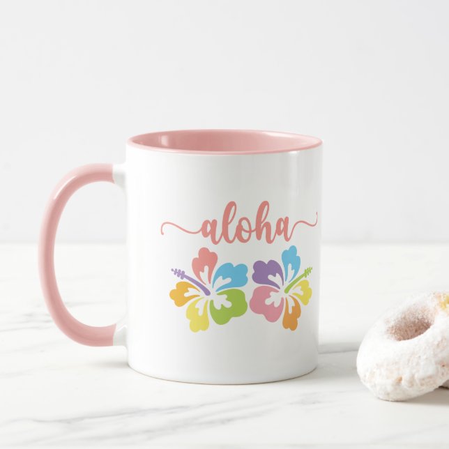 Aloha Summer Pastel  Mug (With Donut)