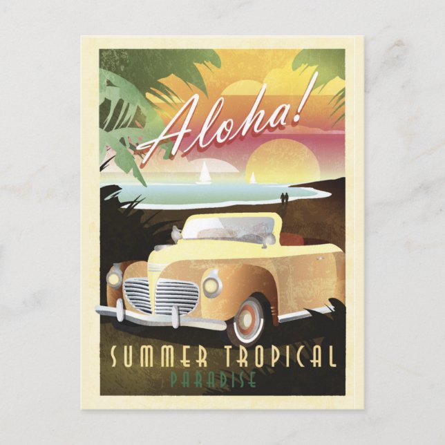 Aloha! Summer Tropical Paradise Postcard (Front)