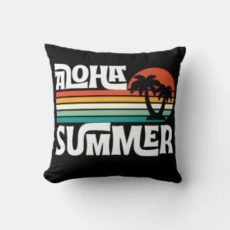 ALOHA SUMMER VIBES Retro Vintage Cushion