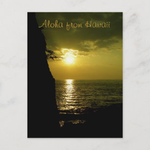 Aloha Sunset in Hawaii Postcard