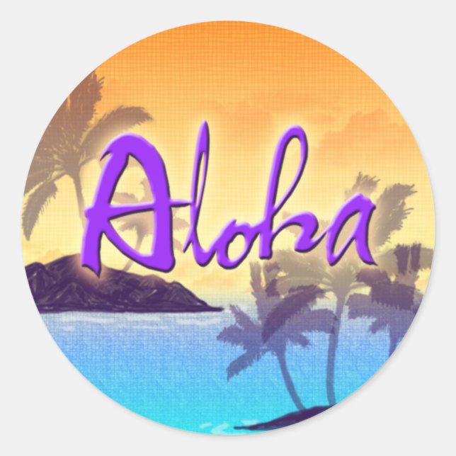 Aloha Sunset Sticker (Front)