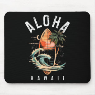 Aloha Surf Hawaiian Vintage Surfing Surfer Hawaii Mouse Mat