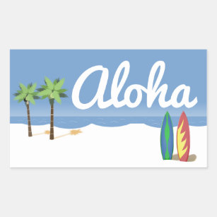 Aloha Surf Rectangular Sticker