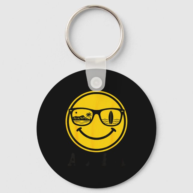 Aloha surf smile sunglasses surfboard reflection key ring (Front)
