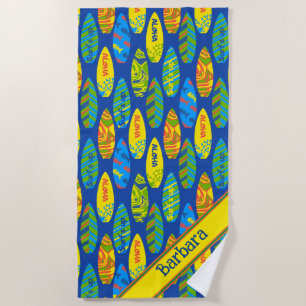 Aloha Surfboards Beach Towel