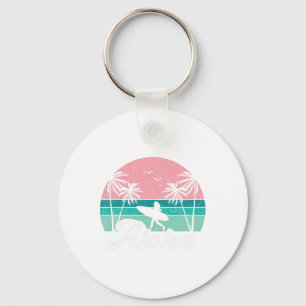 Aloha Surfer Girl Hawaii Vintage Hawaiian Surfing Key Ring