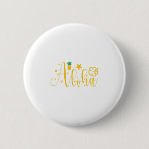 Aloha -Surfer- Palms -Tropical- Retro-Beach-Funny 6 Cm Round Badge