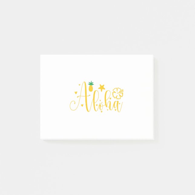 Aloha -Surfer- Palms -Tropical- Retro-Beach-Funny Post-it Notes (Front)