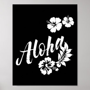 Aloha Surfing Surfboard Hawaiian Men Women Kids Te Poster