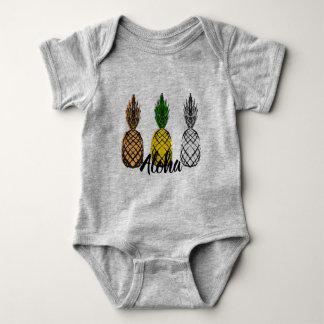 Aloha three pineapples baby bodysuit