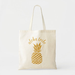 Aloha Tribe Hawaiian Gold Pineapple Bridesmaid Tote Bag