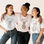 Aloha Tribe Hawaiian Silver Pineapple Bridesmaid T-Shirt<br><div class="desc">If you need any further customisation or any other matching items,  please feel free to contact me at yellowfebstudio@gmail.com</div>