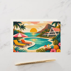 Aloha tropical art blank stationery