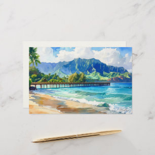 Aloha tropical art blank stationery