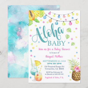 Aloha Tropical Baby Shower Invitation