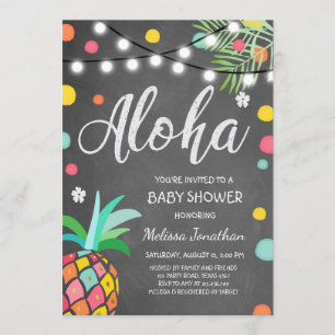 Aloha Tropical Baby shower invite Hawaii Luau